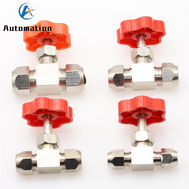 1 stücke Ball Ventil 6mm 8mm 10mm 12mm Rohr Orange Kunststoff Griff Metall Hochdruck dauerhaft rohr Nadel Typ Globus Ventil