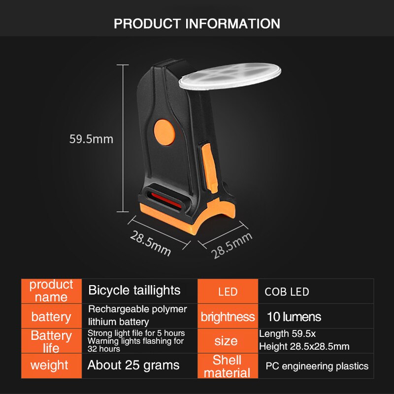 Bicycle Light USB Charge Multi Lighting Modes Led Bike Light Flash Tail Rear Bicycle Lights for Mountains Bike Seatpost