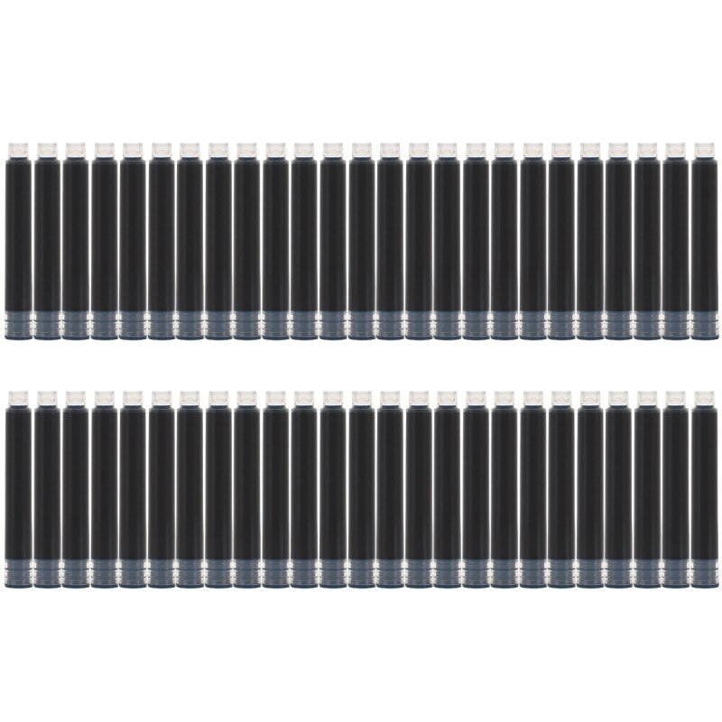 Cartouche d&#39;encre lisse 1XCB, 50 pièces, pour stylo, diamètre d&#39;alésage de 3.4mm, noir/bleu/noir/bleu/rouge, pour l&#39;école des élèves