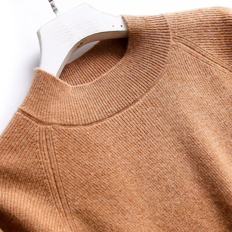 Camisa de malha de manga de cinco pontos de cashmere feminina primavera outono novo 100% lã pura meia manga camisola feminina