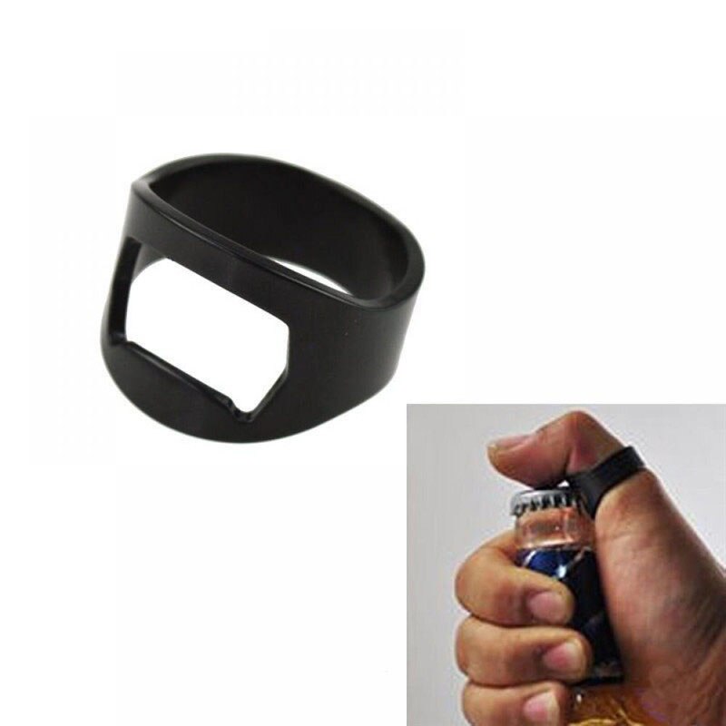 Rvs Bier Openers Vinger Ring Voor Man Ring-Vorm Bier Flesopener Ringen Bar Gereedschap Cool Ringen mannen