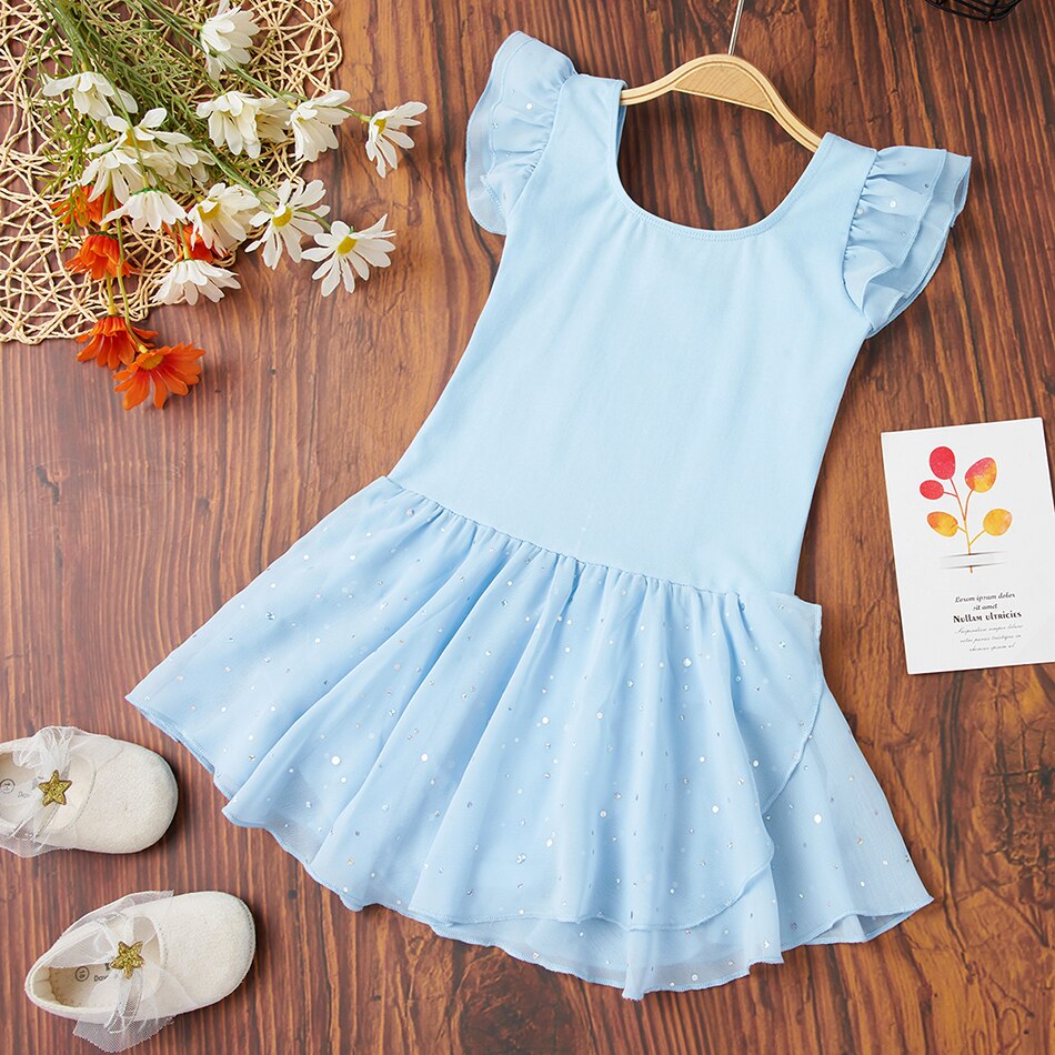 Solid Blue Peuters Meisjes Prinses Jurken Baby Meisjes A-lijn Mooie Ruche Zomer Jurk Kinderen Meisjes Zachte Katoenen Kleding Bodysuit: 4T