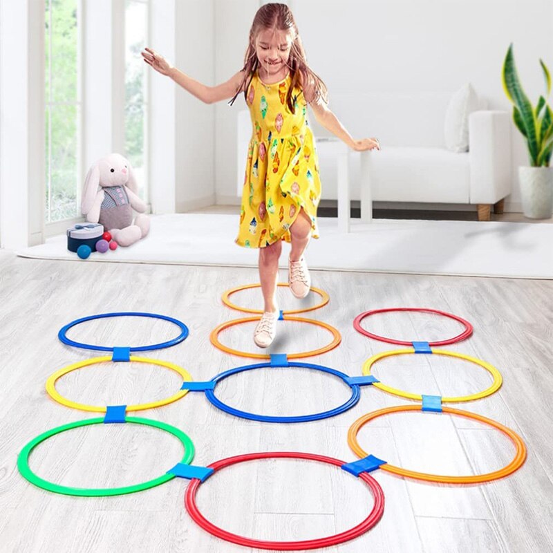 Hopscotch Ring freundlicher Spiele Ich bin Freien Spielzeug Für freundlicher Jungen Mädchen Sport Unterhaltung Juguetes Para Niños De 2 4 5 6 8 10 Años