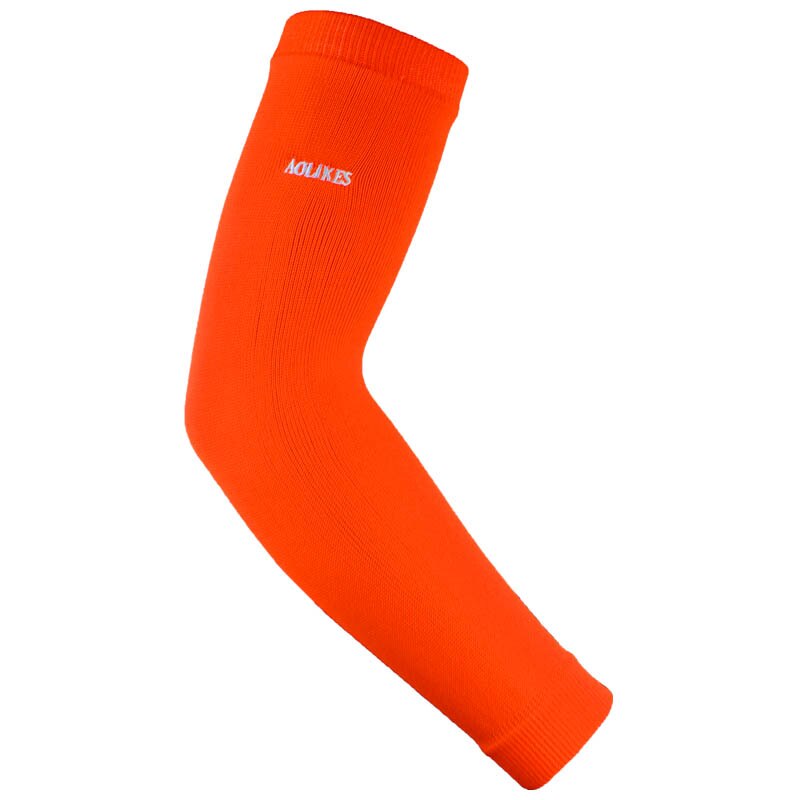 AOLIKES-Calentadores de brazo elásticos para baloncesto, manguitos de voleibol, transpirables, coderas de ciclismo, soporte de compresión, 1 unidad: Orange