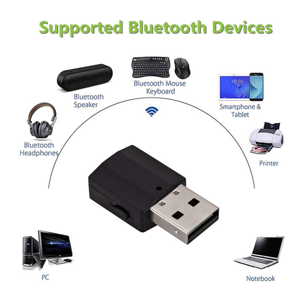 PzzPss-transmisor y receptor Bluetooth 5,0 Mini, adaptador de música inalámbrico estéreo AUX de 3,5mm para Radio de coche, TV, auricular Bluetooth