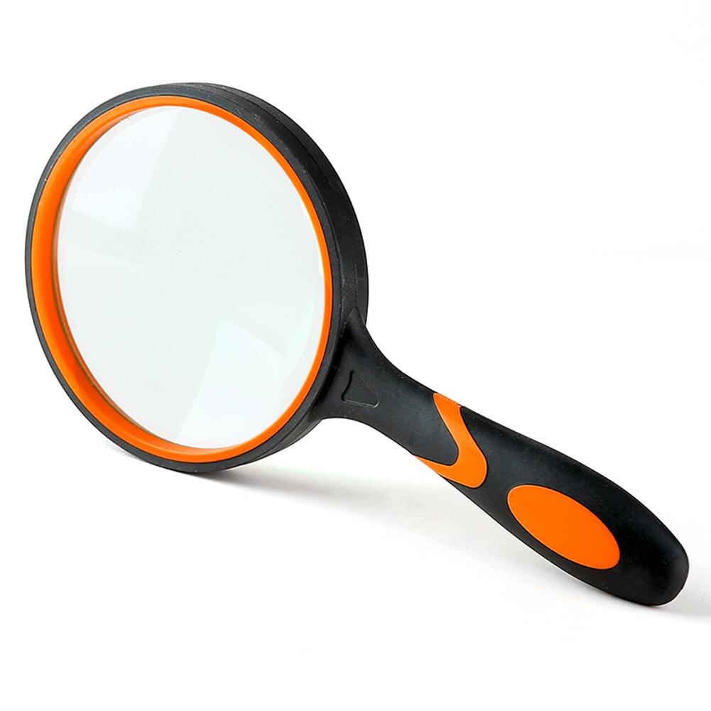 10X Rubber Handle High Magnifying Glass Handheld Portable Glass Lens Magnifier for Jewelry Reading Newspaper