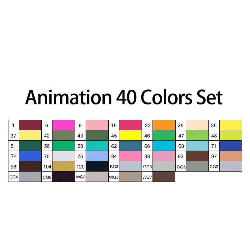 TOUCHNEW 80 Colors Soft Brush Markers Pen Dual tips Alcohol Based Markers set for Manga Drawing Animation Art Supplies: 40 Animation colors