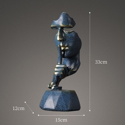 Europæisk sort harpiks tænker skulptur miniature model figurer kunsthåndværk ornamenter boligindretning tilbehør fødselsdag: 14