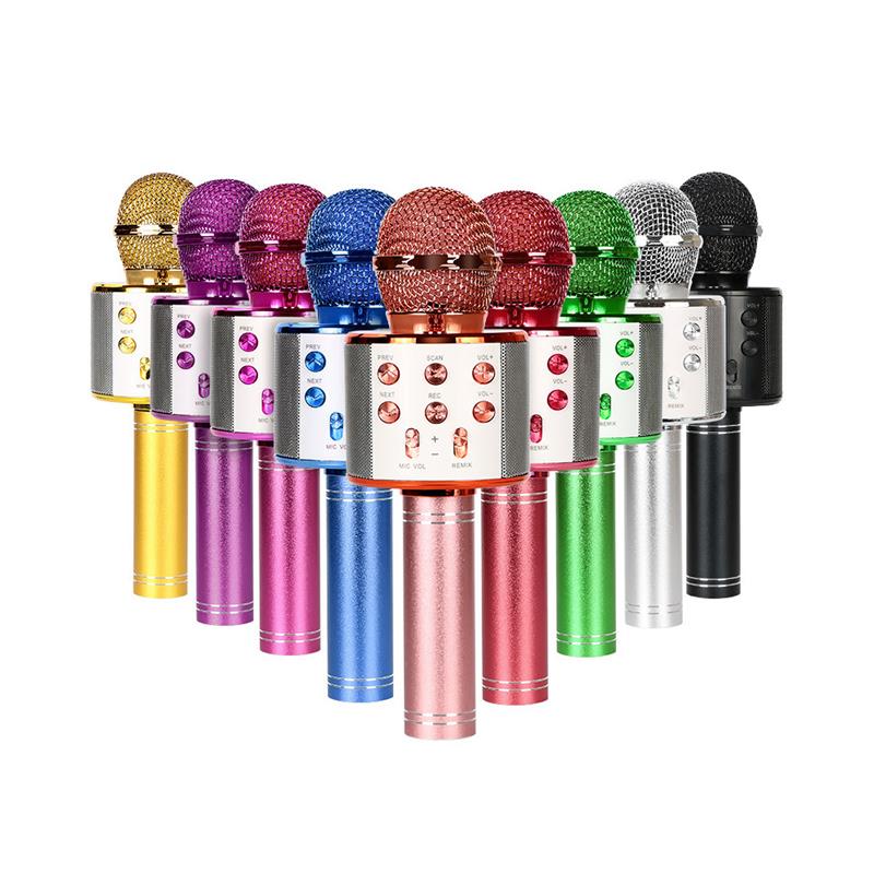 WS858 Portable Bluetooth Karaoke Microphone Wireless Speaker Home KTV Handheld Microphone