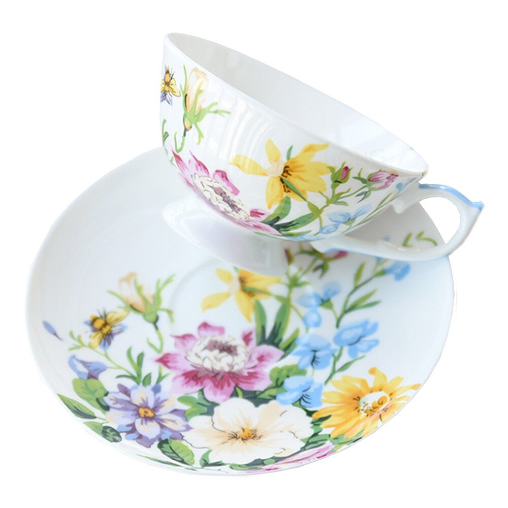 Porcelain Teacup and Saucer Set Ceramic Coffee Cup Set, Coffee Mug Set,