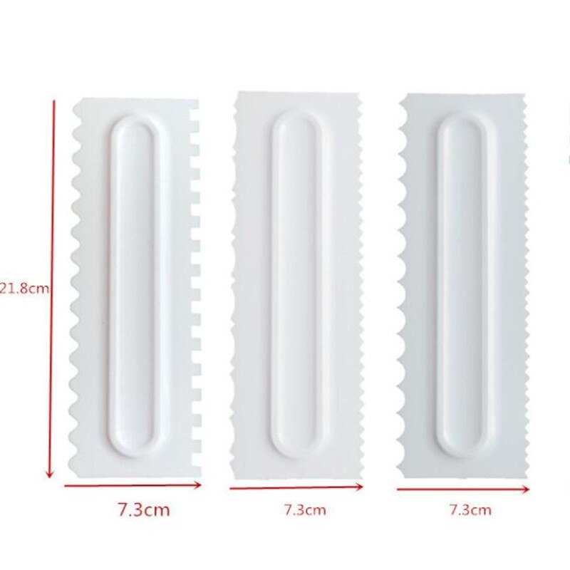 1pc cake decoratie kam gladstrijker cake schraper 3 texturen bak gebak gereedschap fondant spatels keuken bakvorm