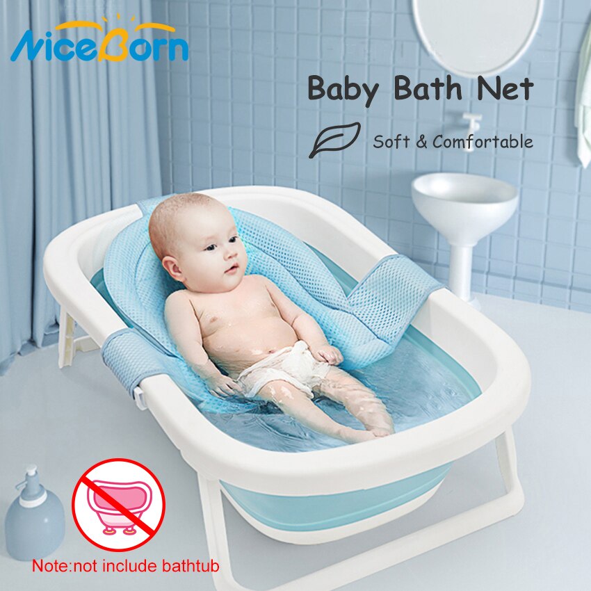 NiceBorn Baby Foldable Bath Tub Pad Adjustable Comfortable NonSlip Baby Bath Seat Infant Safety