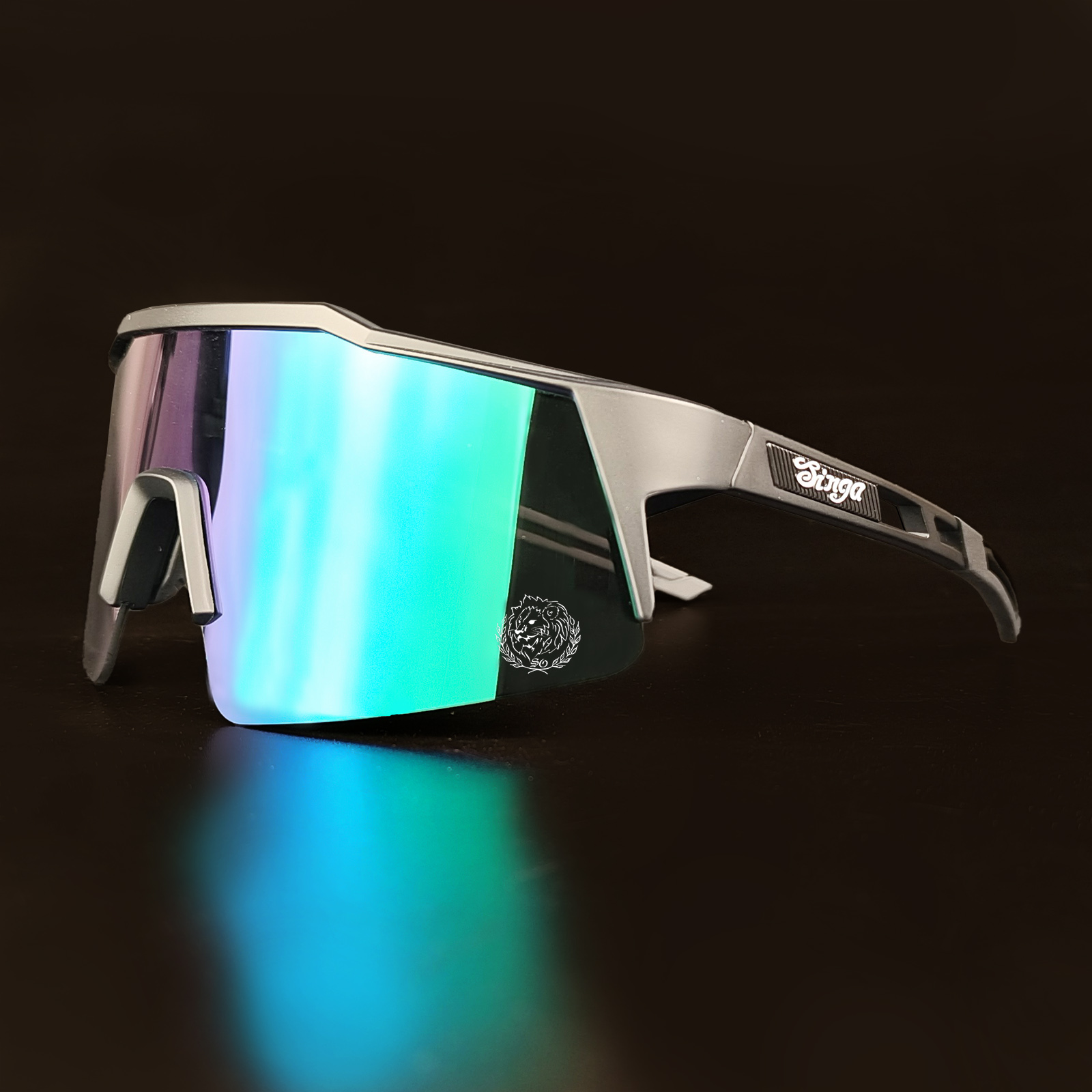 Cykelsolglasögon utomhussporter cykelglasögon polariserade glasögon män kvinnor mountainbike racercykel cykelglasögon solglasögon: Vit / Grön