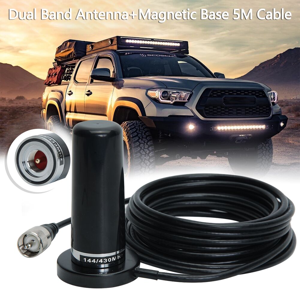 PL259 Antenne Dual Band VHF UHF Auto Radio Antenne mit Magnetische Basis für Auto Lkw Schinken Radio Amateur Radio Handy, Mobiltelefon Transceiver