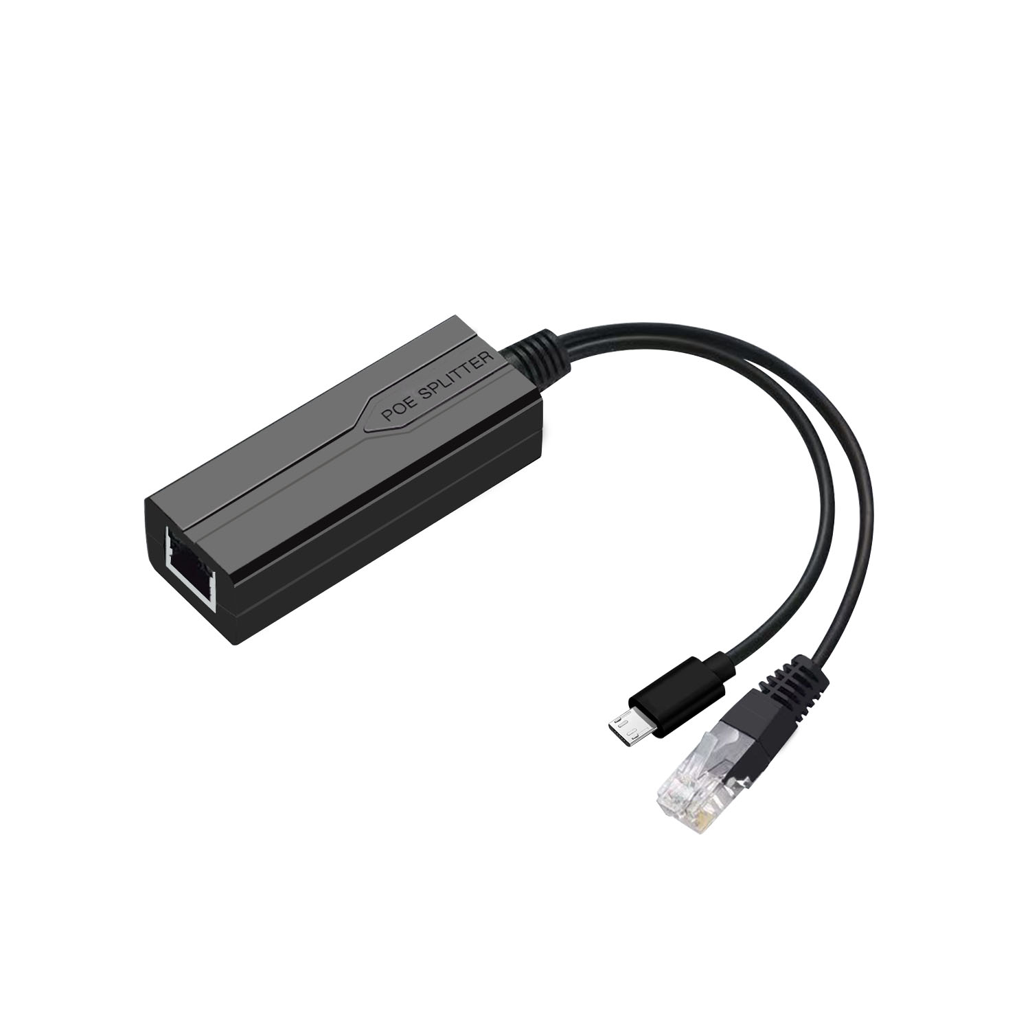 48V to 5V POE Splitter Adapter Active Adaptive Separator Isolated Injector DC Micro USB tpye-C USB Female for 100M Camera: black