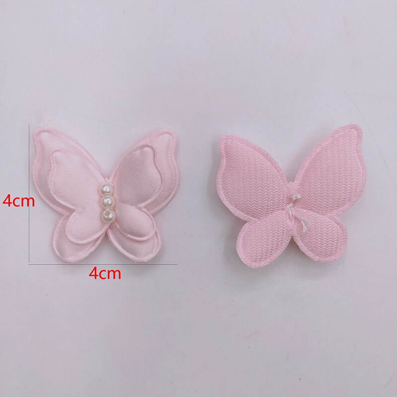 30 Stks/partij Stof Vlinder Gewatteerde Applique Voor Diy Hoofdtooi Haar Clip Bow Decor Accessoires Kleding Hoed Schoenen Naaien Patches