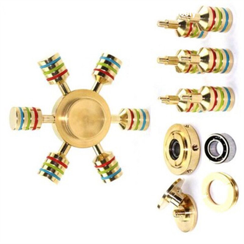 Spinner Rainbow Metal Copper Bearing Spinner Brass Fidget Spinner For Autism Adult Anti Relieve Stress Hand Spinner Toy Spiner