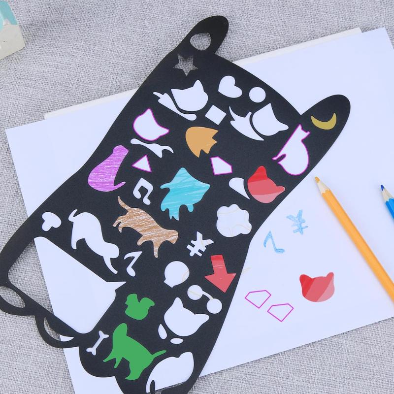 Règle de gabarit de dessin d'animaux mignons | Outil de peinture pour enfants, papeterie de peinture pour étudiants d'artisanat de dessin de bricolage