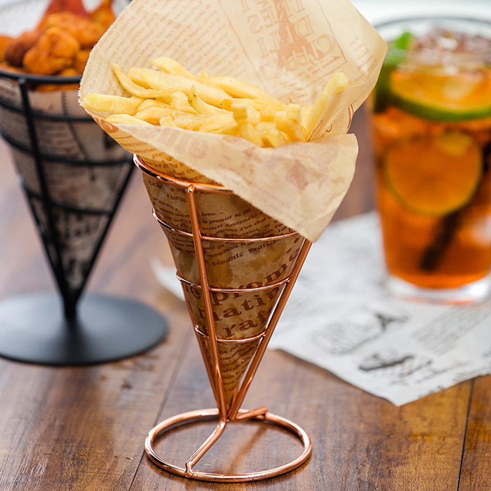 Hållare för spånställ i rostfritt stål pommes fritesställ konkorghållare för restaurangkorg snacksfästen