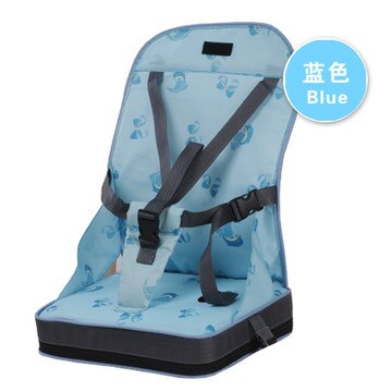 Asiento elevador portátil para bebé, silla de seguridad para viaje, con asistente de compras, 3 colores: blue