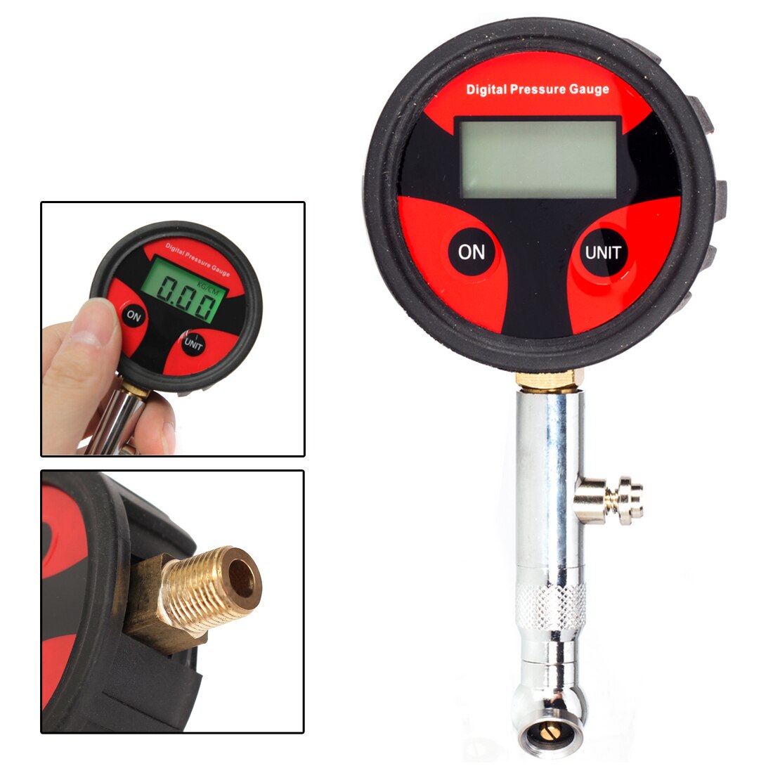 LCD Digital Tyre Tire Air Pressure Gauge 0-200PSI Motorcycle Car Truck Bike Tester Monitoring System 360 Rotation