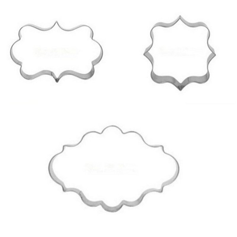 1 Set (3 Stuks) cookies Pastry Fondant Mold Rvs Cakevorm Sugarcraft Decorating Frame Cutter Tool