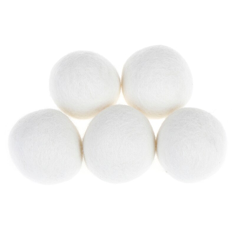 5-pack wool dryer balls natural fabric virgin reusable softener laundry 5cm
