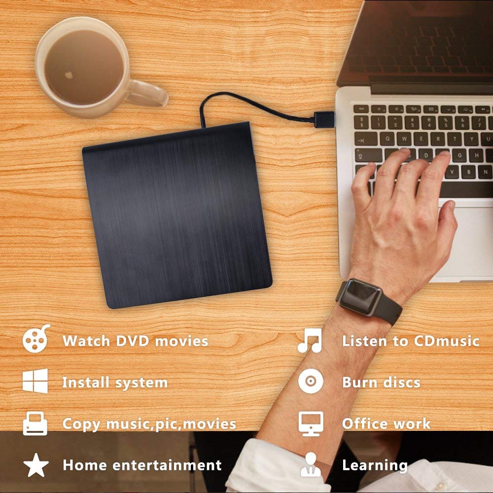 Externe Cd Dvd Stick Mit Fall Usb 3,0 Optische Stick Tragbare Schlanke Cd Rw Rom Stick Player Brenner Writer Rewriter hohe Geschwindigkeit F