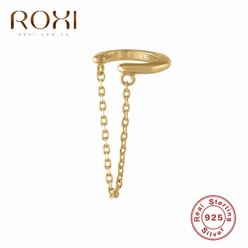 ROXI Prata Esterlina 925 Cadeia de Borla Ear Cuff Clipe Brinco Para As Mulheres Coreano Jóias Indiano Femme 2019 Earcuff Do Punk Longo brinco
