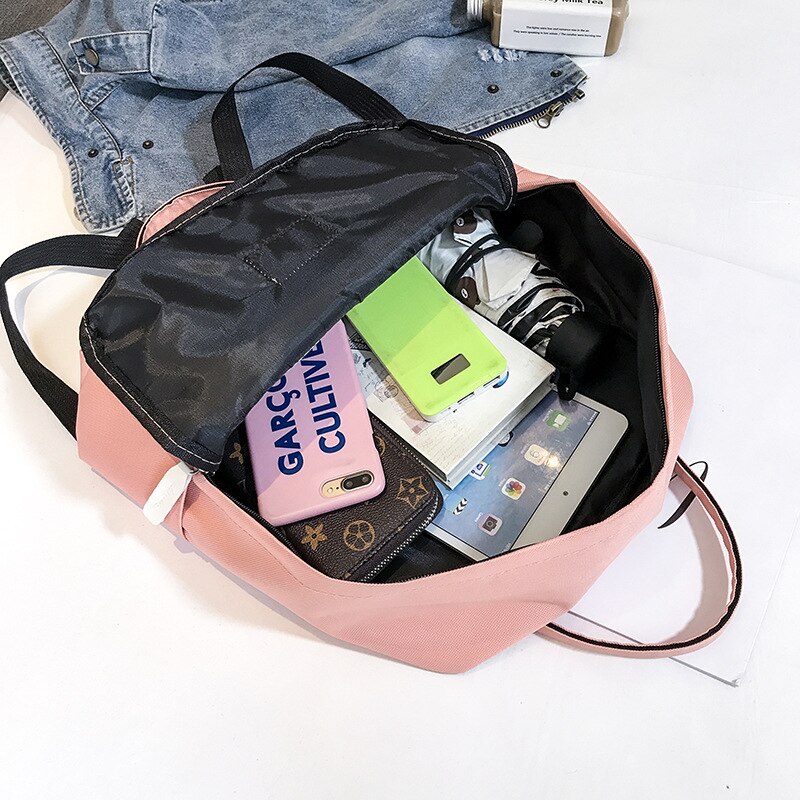 Schattige rugzak dames canvas schooltas voor tienermeisjes campus laptoptas vrouwelijke reis kawaii rugzak preppy stijl