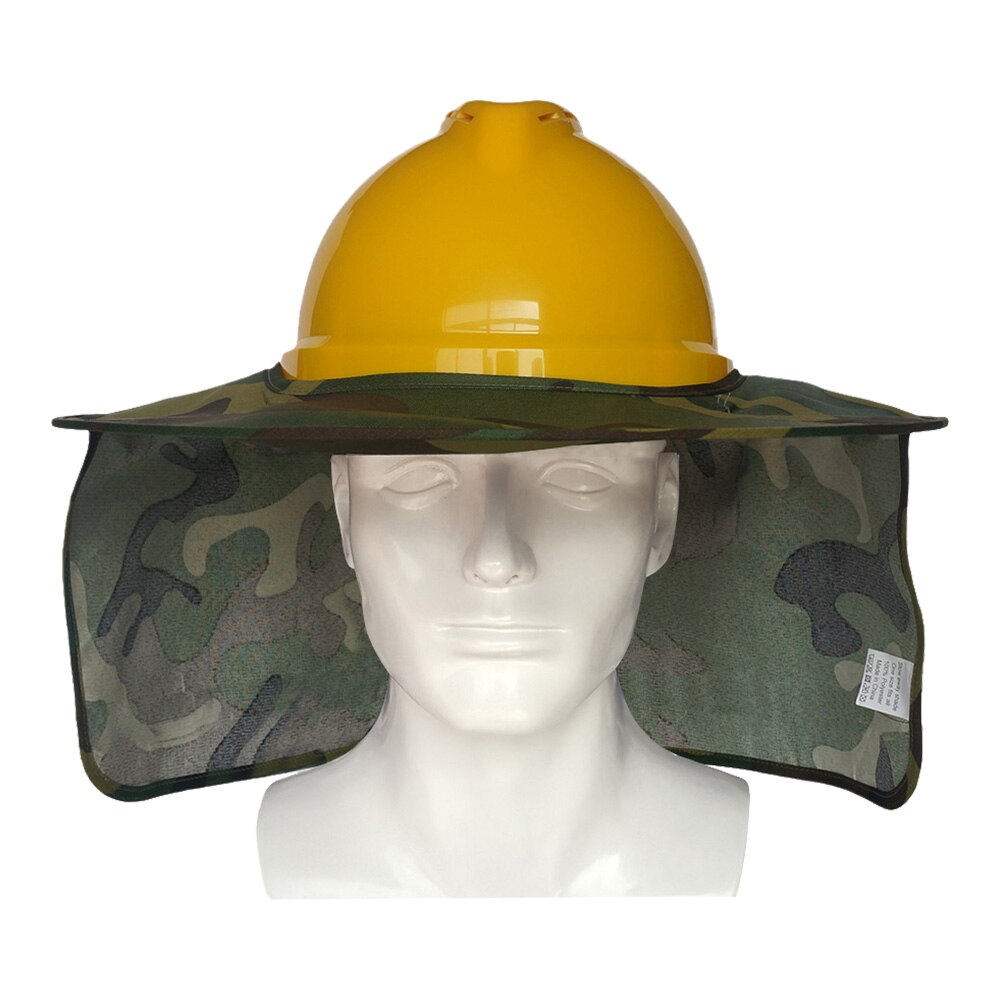 Sombrilla fluorescente para construcción al aire libre, sombrero duro de seguridad, protección para el cuello, cascos de protección: Camouflage green