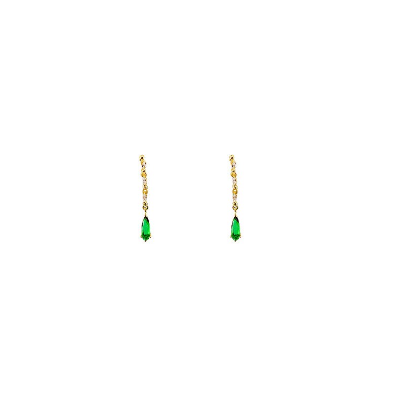 contracted exquisite crystal Water shape Style long Women temperament earrings