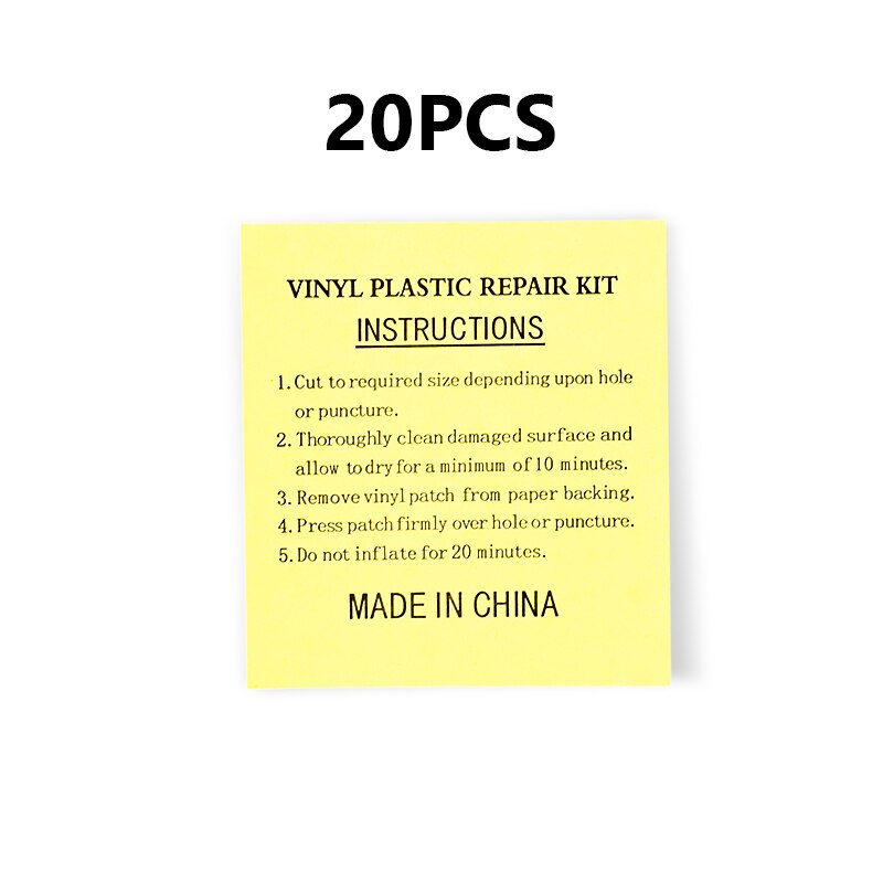 5pc TPU/vinyl Waterproof Transparent Self Adhesive Sticker Cloth Patches Outdoor Tent Raincoat Jacket Inflatable Toy Repair Tape: 20pcs vinyl