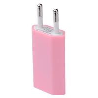 USB Travel Charger EU Plug AC 5 V for IPhone 4 4s 5 Wall Charger for Samsung Galaxy S3 S4 Note 3 Note 4 J25 USB Adapter: Pink
