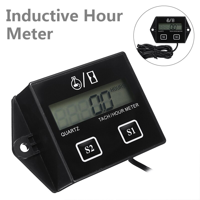 For 2/4 Stroke Engines 1pc Small Digital Engine Tachometer Portable Motorcycle Car Motor Strokes Replaceable Battery Mayitr