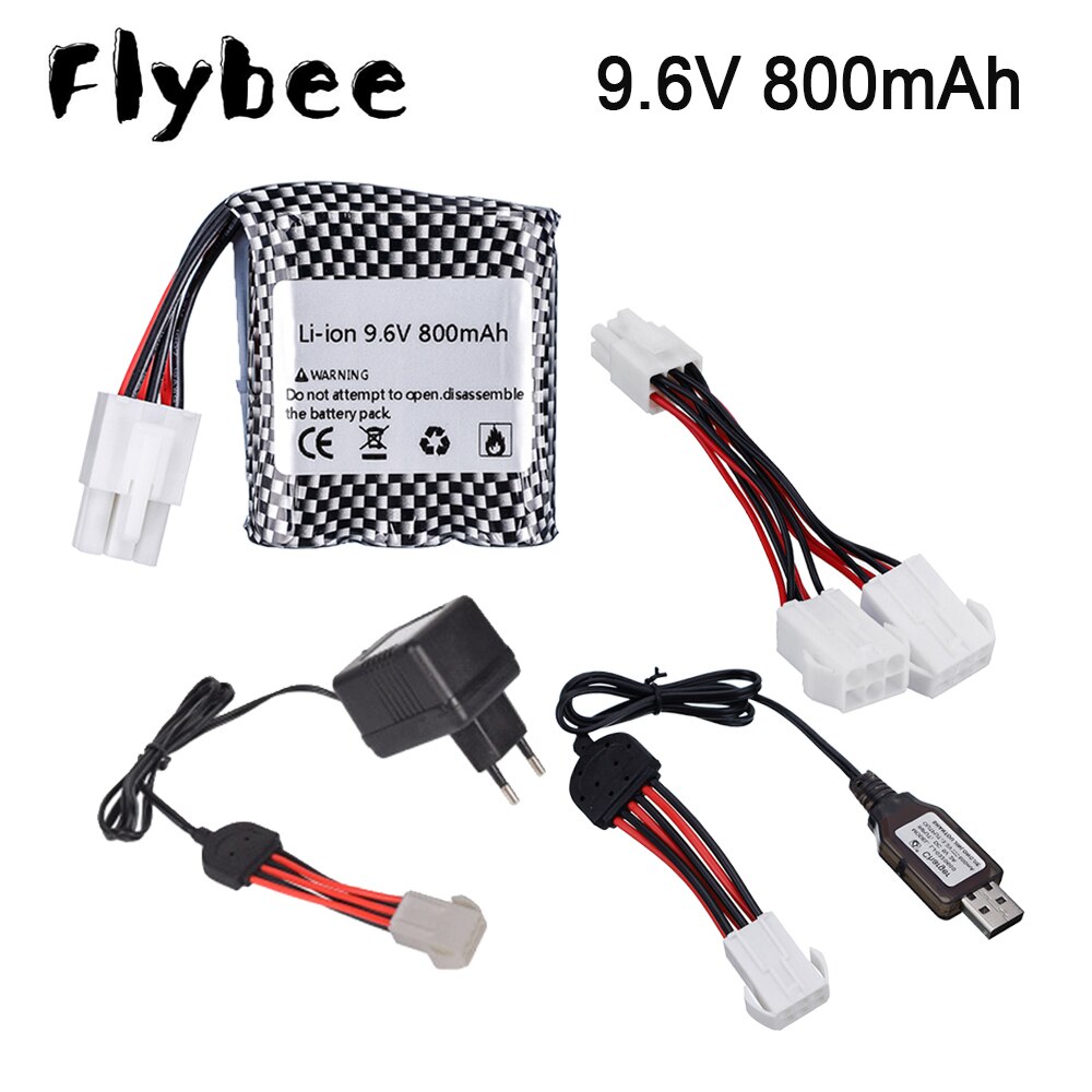 Batería de iones de litio de 16500 V, 9,6 mAh, para 800, 9115, 9116, S911, S912, enchufe de EL-6P de coche RC de alta potencia, piezas de repuesto de batería de 9,6 v