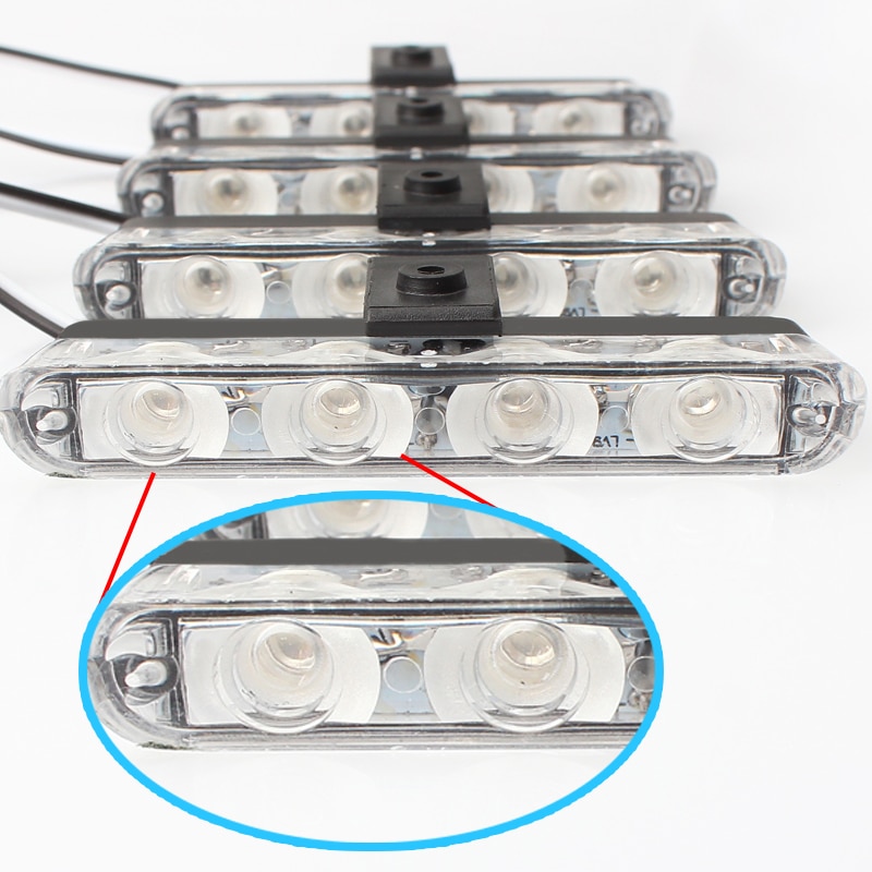 4x4 LED cc 12V luz estroboscópica de advertencia luz de policía intermitente luces de bomberos ambulancia blanco amarillo rojo azul CarTruck luz de día