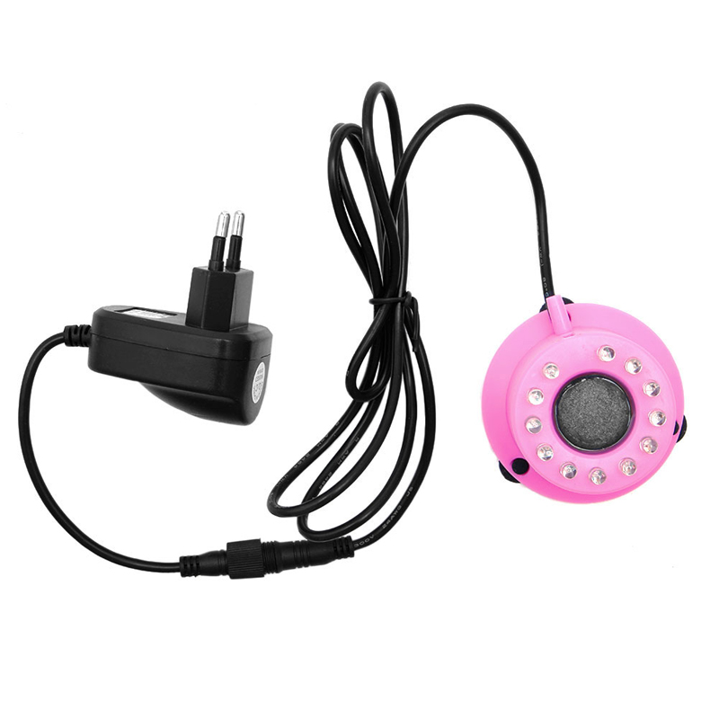1pc akvarium mini färgglada nedsänkbara ljus 12 leds luftridå bubblor akvarium tillbehör eu plug