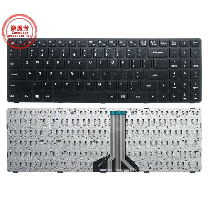 ONS Zwart Voor Lenovo Voor Ideapad 100-15 100-15IBY 100-15IBD 300-15 B50-10 B50-50 Laptop Toetsenbord Engels: Long cable