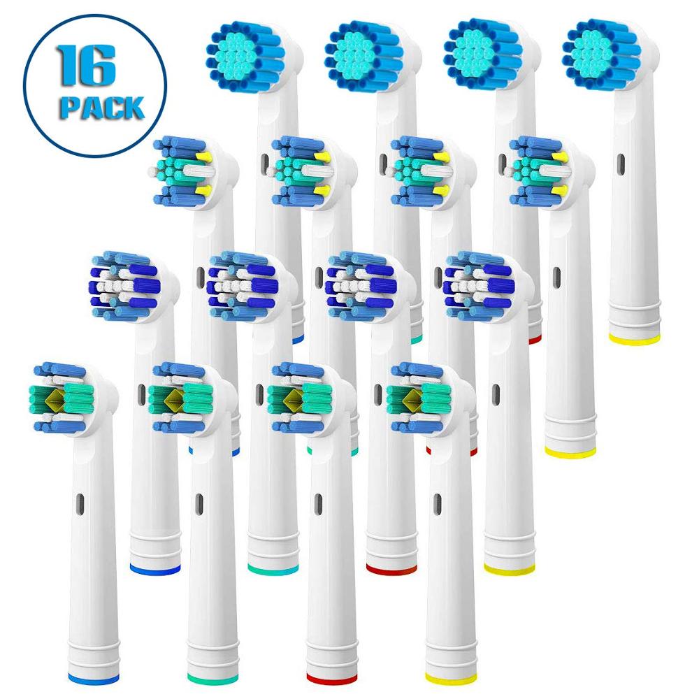 Oral B Pack of 16 Toothbrush Heads ncludes 4 Precision Clean,4 Floss Clean,4 Senstive Clean,4 White Clean