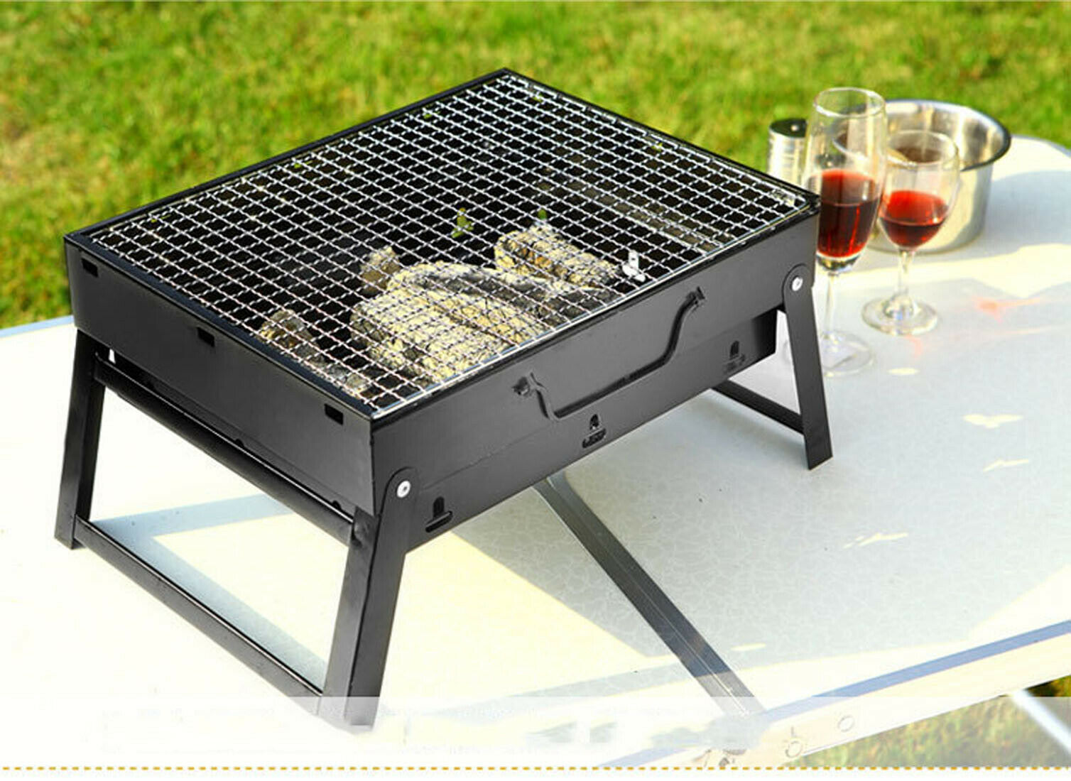 BBQ Grill Mat Baking Sheet Plate Easy Clean Grilling Picnic Camping Small Barbecue Stove Charcoal BBQ Grill