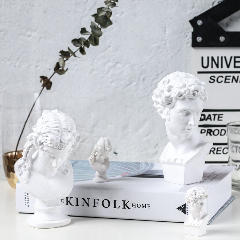 Noordse klassieke figuur gipsen beeld moderne minimalistische hars ambachten retro 3d mini schets avatar kunst model huisdecoratie