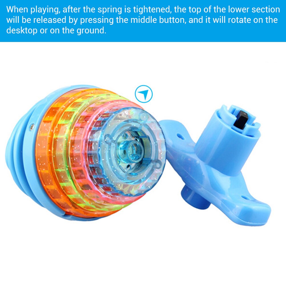 Color Flashing Spinning Top Toy With Music LED Light Spring Top Toy Children Bounce Top Game Educational Toy Color Random