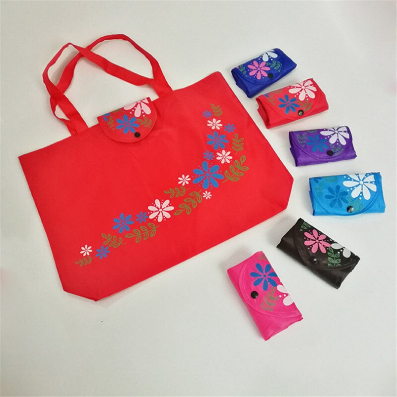 Mulheres Bolsa Grande Capacidade de Saco de Compras Reutilizável Dobrável Floral Oxford Pano Saco de Mantimento tote Ocasional Saco Frete grátis