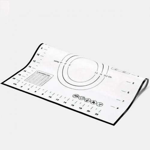 Silicone Non-stick Rolling Dough Mat Baking Pad Pastry Bakeware Kitchen Gadgets: Black 26x29cm