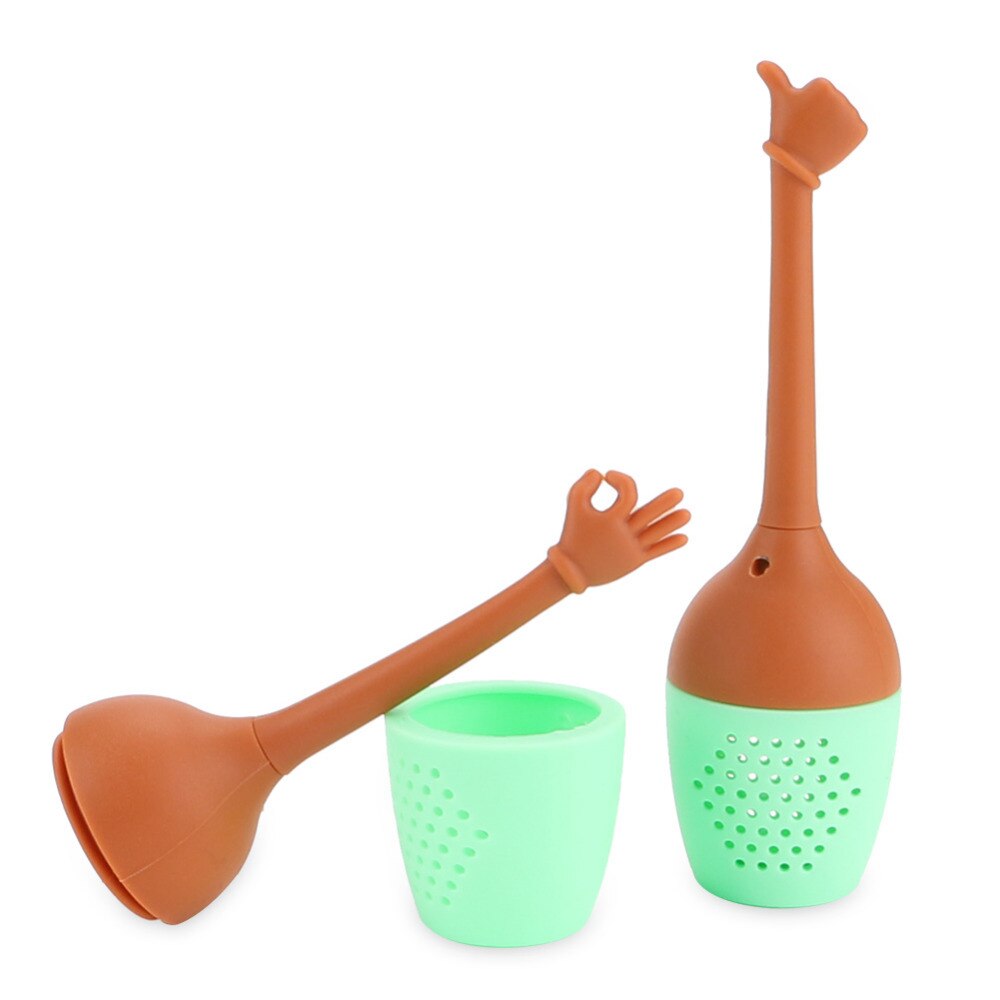 Søde sjove hænder silikone te infuser te kaffe filter løs blade urte krydderi holder te si drikkevare tilbehør
