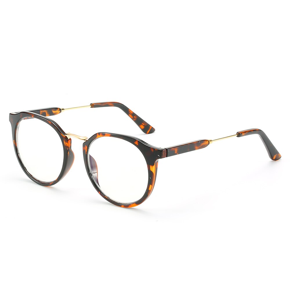 Gafas de protección contra luz azul redondas ZENOTTIC, montura transparente de rayos azules para mujer y hombre, gafas para juegos de ordenador: demi
