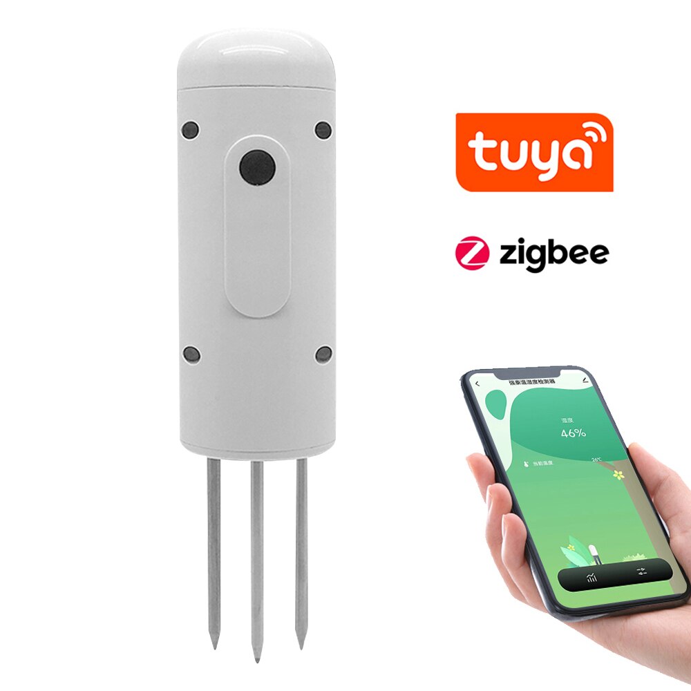 Tuya Zigbee – humidimètre Intelligent sans fil, testeur de température et d'humidité du sol, moniteur de plante, détecteur IP67 pour la plantation de jardin: Beige