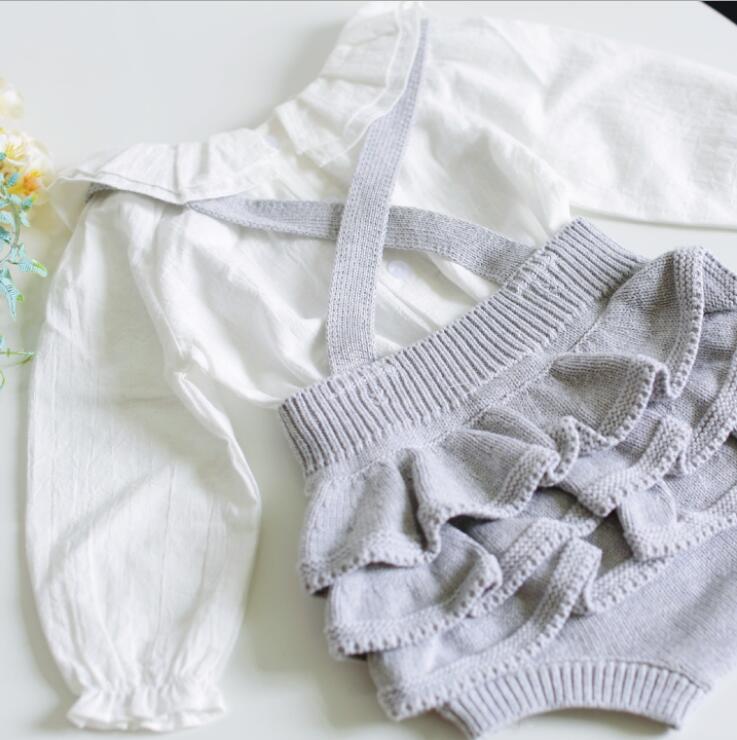 Stijl babymeisjes jongens gebreide romper herfst katoenen baby jumpsuit 6-24 maanden  qw360