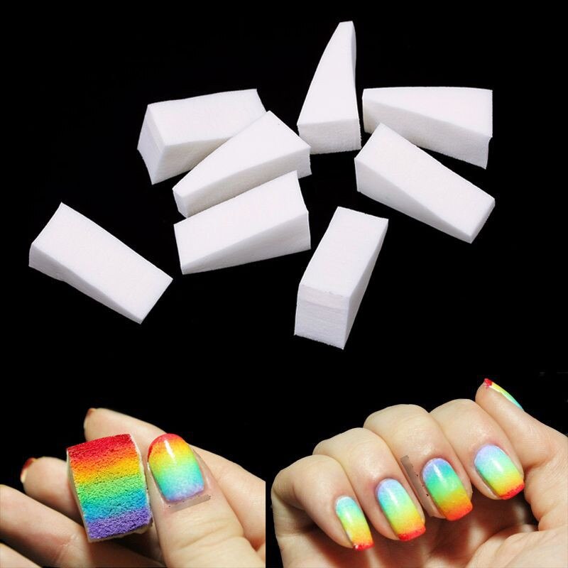 16 Stks/partij Diy Creatieve Gradiënt Nail Art Spons Gradiënt Nails Soft Sponzen Voor Color Nail Acryl Nail Accessoires